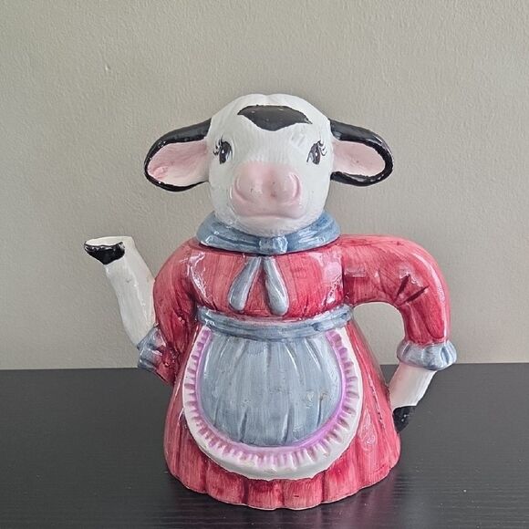 Vintage Cow Ceramic Teapot - Picture 1 of 10
